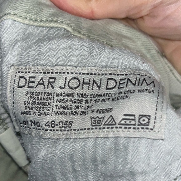 Dear John size 4 light gray/green wash ankle length crop skinny pants - Picture 6 of 6